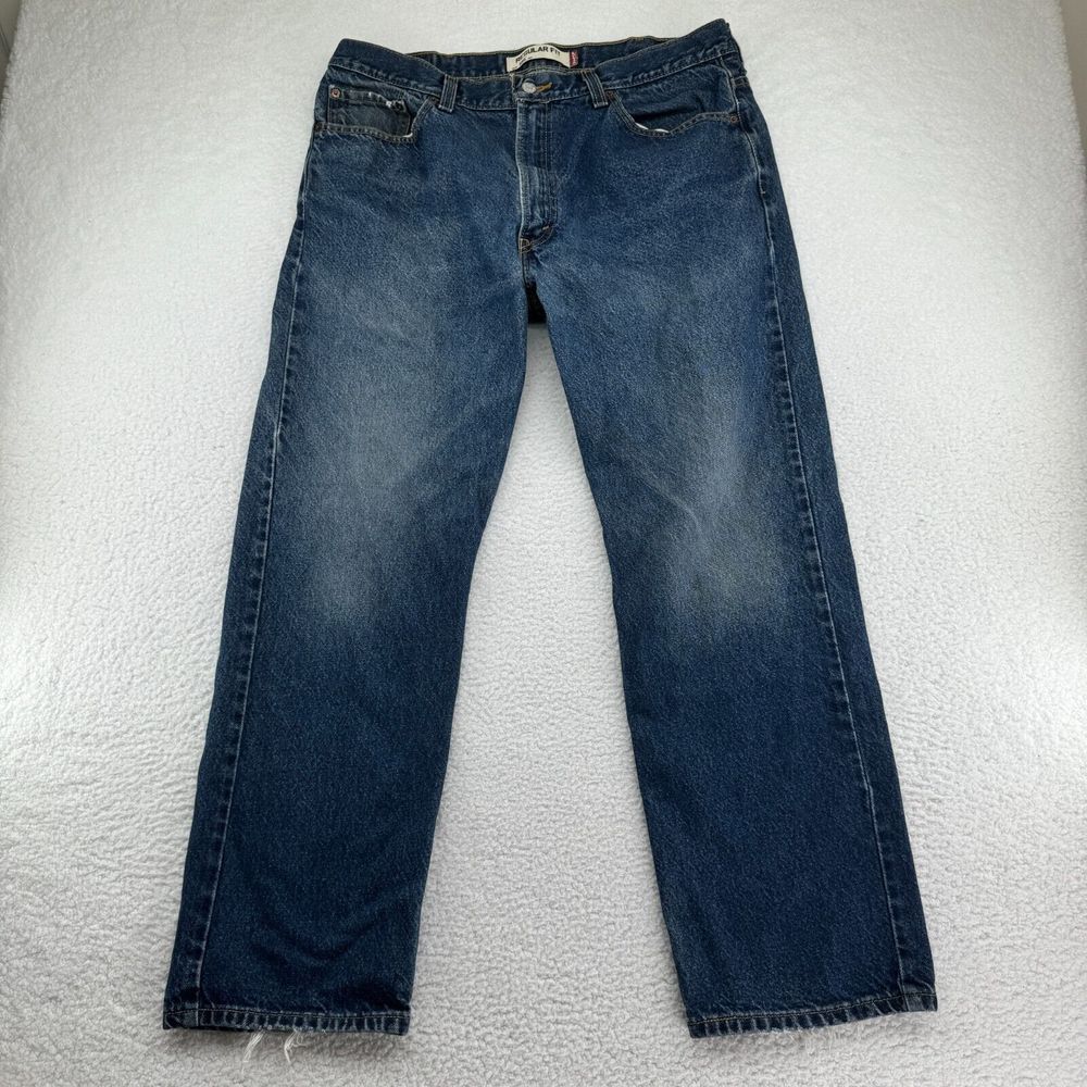 Levis 505 Jeans Mens 38x30 Blue Medium Wash Regular Fit Straight Leg Y2K Denim
